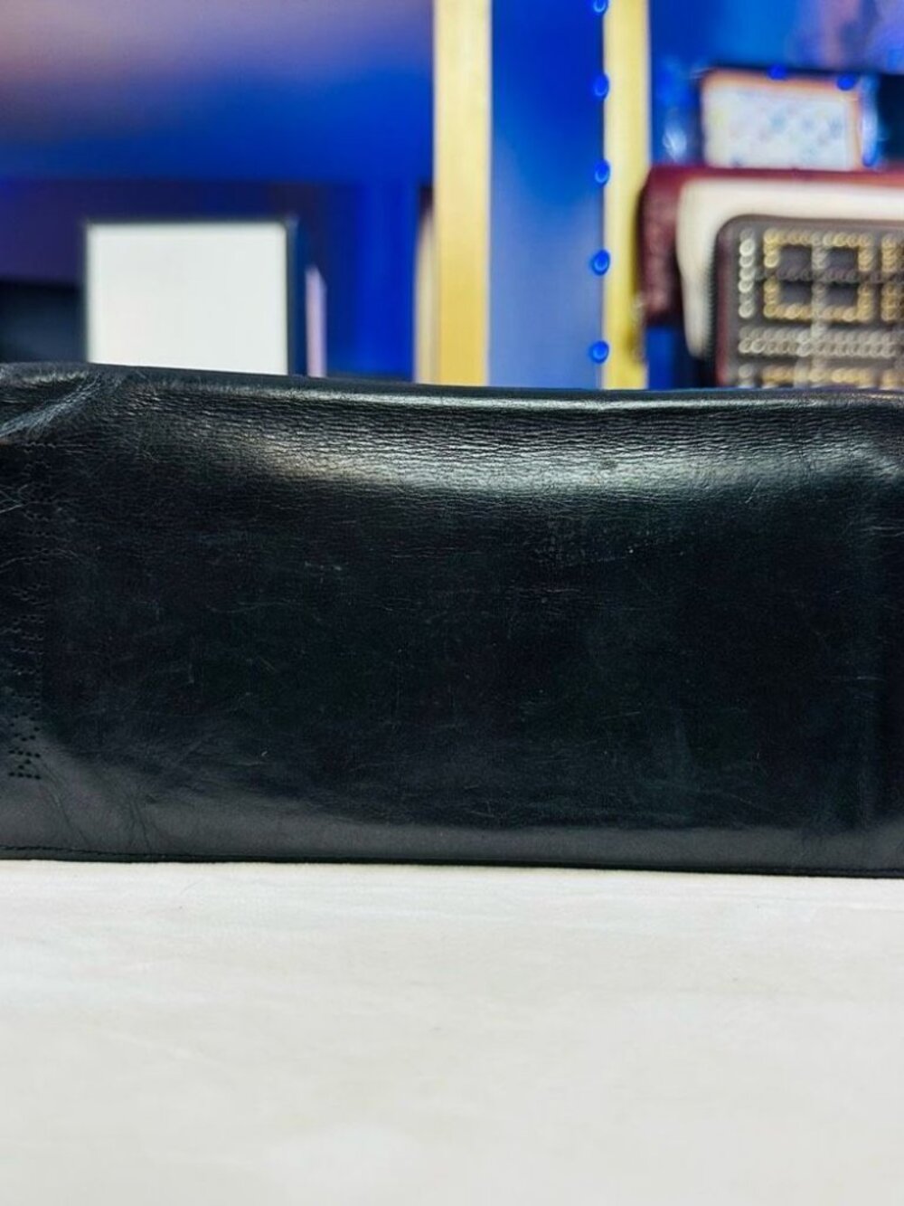 Louis Vuitton Logo Black Leather Long Men’s Unisex Wallet